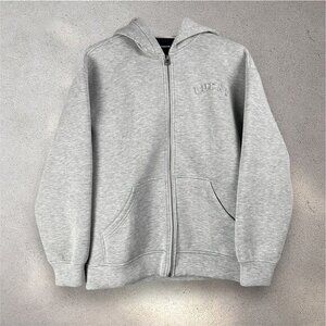 Lucky Brand LUCKY Zip Hoodie Women’s S Gray Full Zip Embossed Logo Soft Stretch